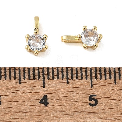 Brass Pave Clear Cubic Zirconia Charms CU-CBA9FFD-11G-06-1