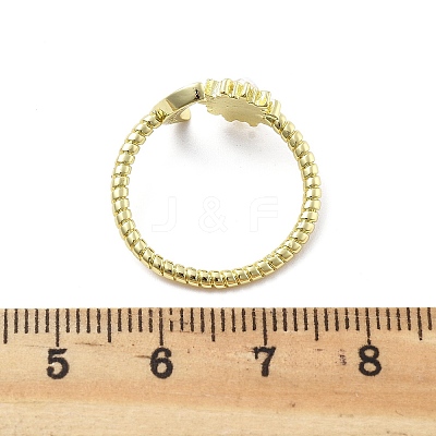 Brass Micro Pave Clear Cubic Zirconia Open Cuff Rings for Women LS-RJEW-S402-03G-1