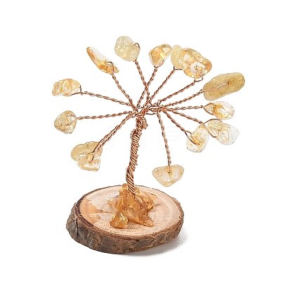 Natural Yellow Quartz Chips Tree of Life Decorations GG-CBAEDF6-01L-1