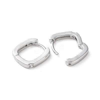 Brass Micro Pave Cubic Zirconia Hoop Earrings EJEW-P259-07P-1