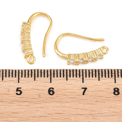 Brass Rhinestone Earring Hooks KK-C261-01C-G-1