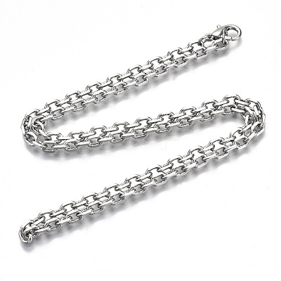 Brass Cable Chains Necklace Making MAK-N034-004B-P-1