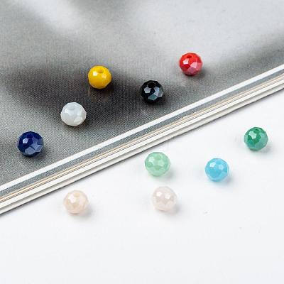 Electroplate Glass Beads Strands EGLA-JP0002-01F-4mm-1