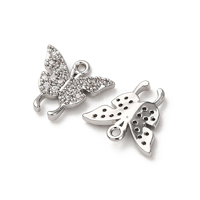 Brass Micro Pave Cubic Zirconia Pendants ZIRC-L105-13P-1