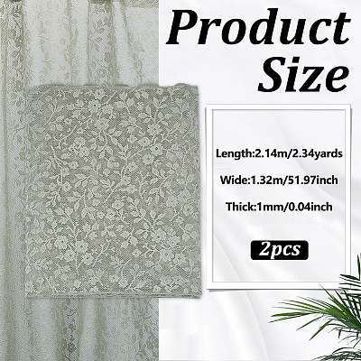2Pcs Polyester Lace Fabric DIY-MA0007-14C-1