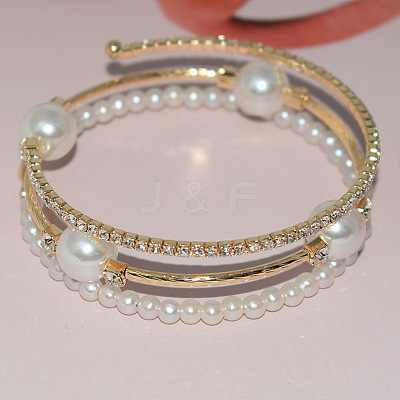 Iron Alloy Rhinestone Bangles WGEC1B5-02-1