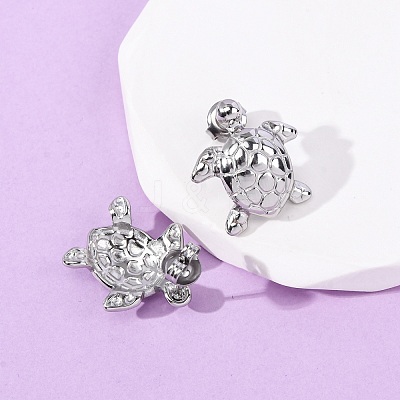 304 Stainless Steel Turtle Stud Earrings EJEW-Z135-02P-02-1