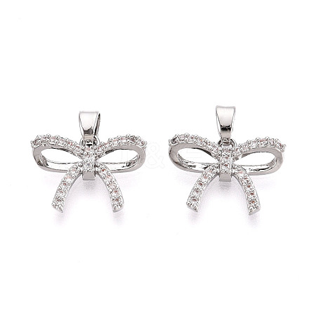Brass Micro Pave Cubic Zirconia Pendants KK-N264-04P-1