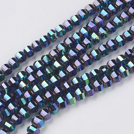 Electroplate Glass Beads Strands EGLA-L012-B-FP03-1