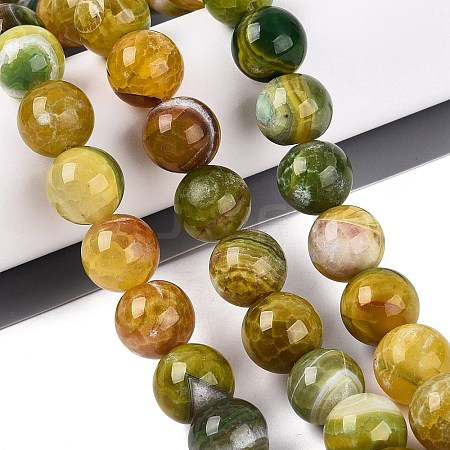 Natural Dragon Veins Agate Beads Strands G-Q606-42B-D02-1