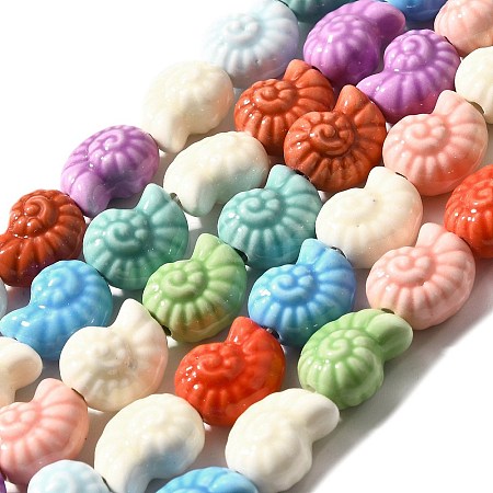 Glazed Porcelain Beads Strands X-PORC-I028-02A-1