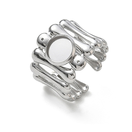 304 Stainless Steel Cuff Ring Components SA-CBA37BC-18A-P-1