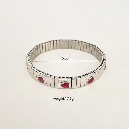 304 Stainless Steel Enamel Stretch Bracelets for Women FS-WG7EEC2-02-1