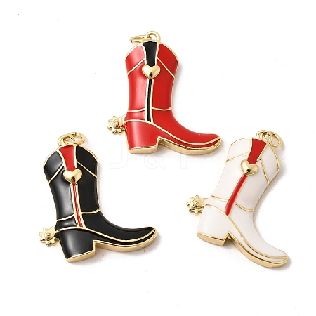 Brass Enamel Pendants KK-H267-113G-1