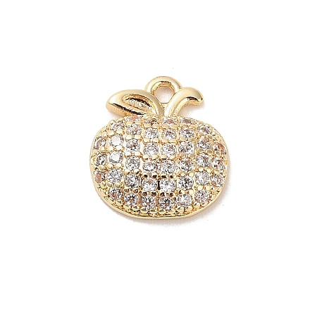 Brass Micro Pave Cubic Zirconia Charms KK-D427-05C-G-1