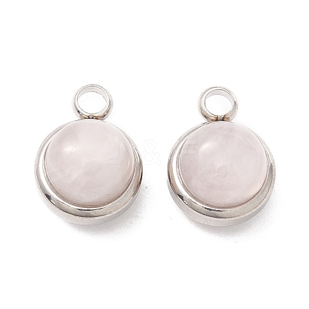 Natural Rose Quartz Charms G-K325-01P-09-1