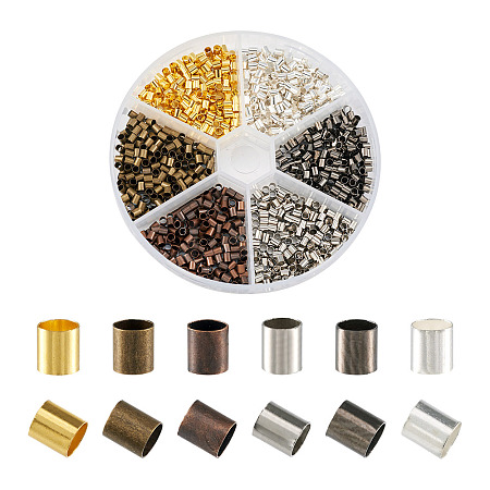 1368Pcs 6 Colors Brass Crimp Beads KK-YS0001-09-1