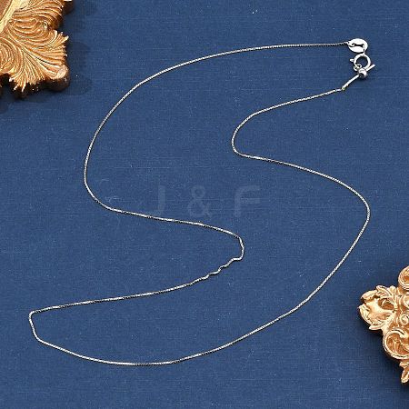 925 Sterling Silver Box Chain Adjustable Slider Necklaces for Women NJEW-U030-01P-1