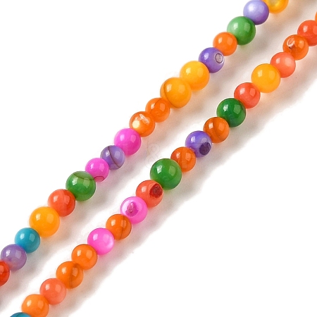 Ice Cream Color Dyed Natural Freshwater Shell Beads Strands SHEL-G018-01D-1