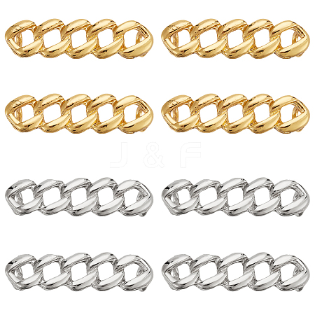 8Pcs 2 Colors Alloy Curb Chain Shoe Decorations FIND-HY0003-97-1