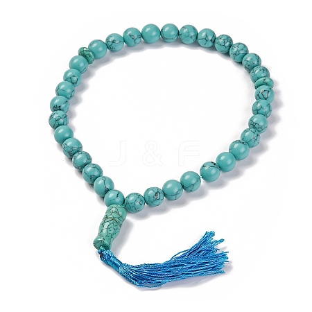 Synthetic Turquoise Beads Stretch Bracelets BJEW-A025-01F-1