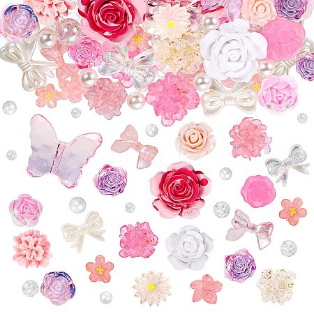 50G Resin Acrylic DIY Accessories Simulation Baroque Style Rose Halo Dyed Mixed Flower DIY Accessories JX581E-1