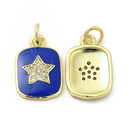 Brass Micro Pave Cubic Zirconia Pendants KK-E068-VB444-1-1