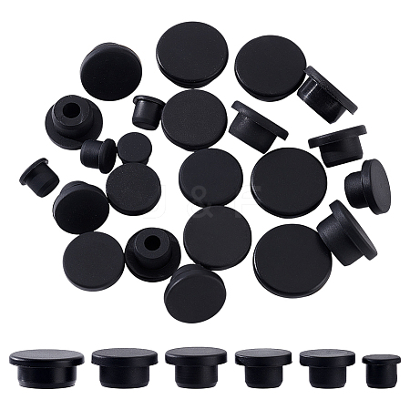 24Pcs 6 Styles Silicone Hole Plugs AJEW-NB0007-80-1