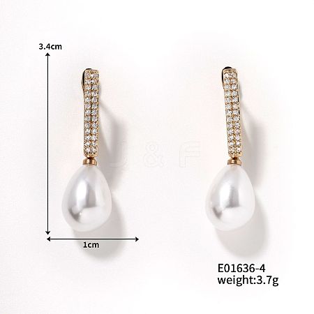 Chic Imitation Pearl Hoop Earrings for Women QX1953-4-1