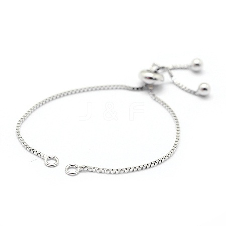 Anti-Tarnish Rhodium Plated 925 Sterling Silver Chain Bracelet Making MAK-L016-001P-1