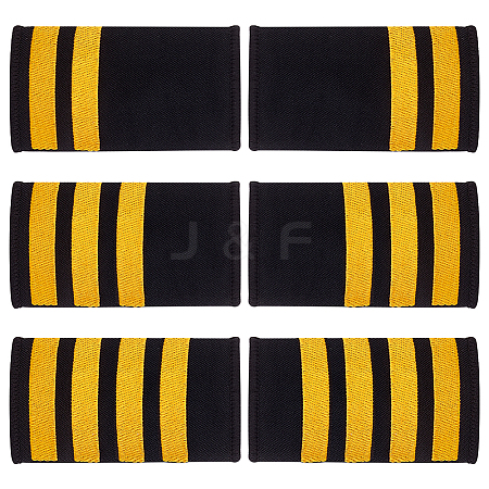 AHADERMAKER 3 Pairs 3 Styles Rectangle Polyester Pilot Epaulettes FIND-GA0003-90A-1