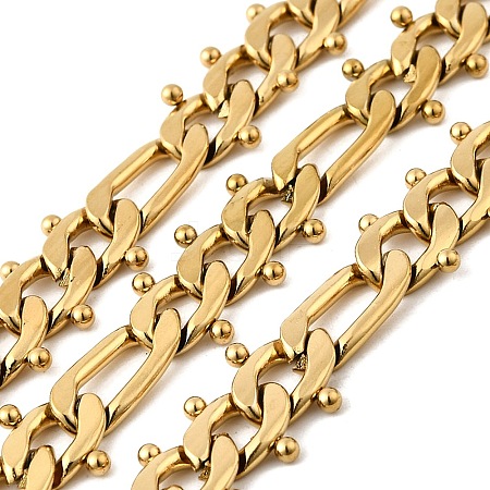 Ion Plating(IP) 304 Stainless Steel Figaro Chains CHS-V001-03G-1