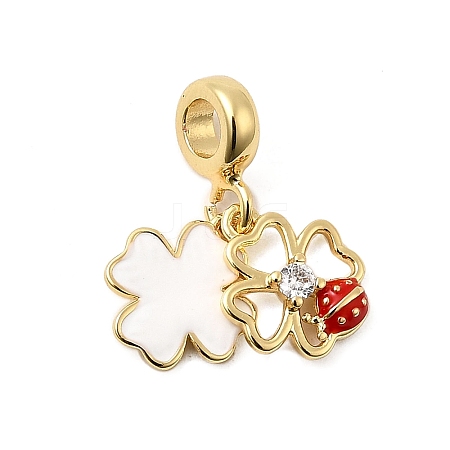 Brass European Dangle Charms KK-A268-32G-1