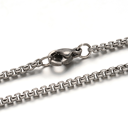 304 Stainless Steel Box Chain  Necklaces STAS-L164-03P-1