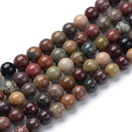 Natural River Stone Beads Strands X-G-R412-24-8mm-1