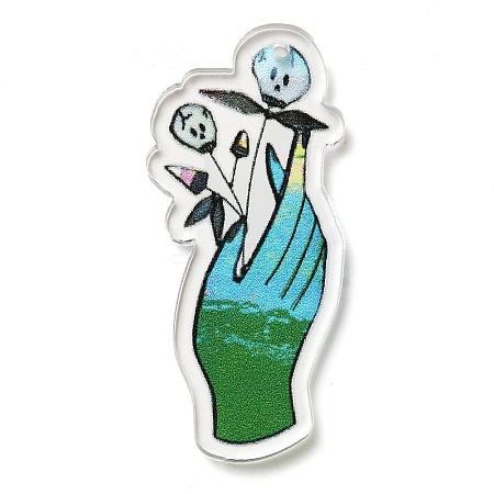 Halloween Theme Opaque Acrylic Pendants SACR-Z004-03A-1