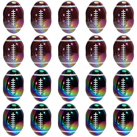 20Pcs 2 Colors Opaque Acrylic European Beads OACR-SC0003-04-1