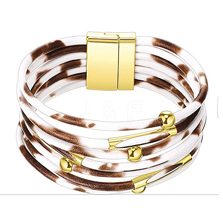 Imitation PU Leather Cord Multi-strand Bracelets for Women Girl WG4D46A-17-1