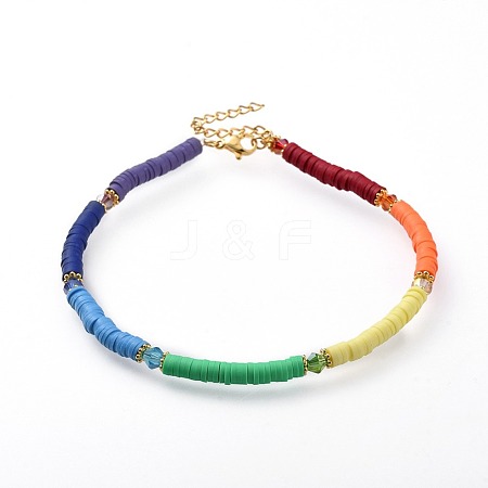 Handmade Polymer Clay Anklets AJEW-AN00273-1