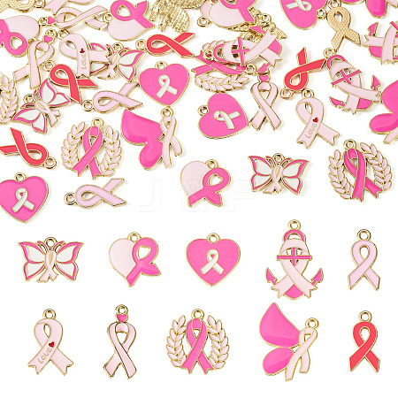 50Pcs 10 Styles Alloy Enamel Pendants ENAM-TA0003-90-1