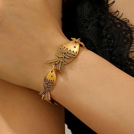 Alloy Link Chain Bracelets for Women BJEW-C133-01AG-1
