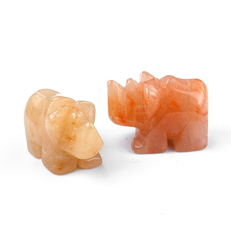 Natural Topaz Jade Carved Healing Rhinoceros Figurines PW-WG79874-04-1