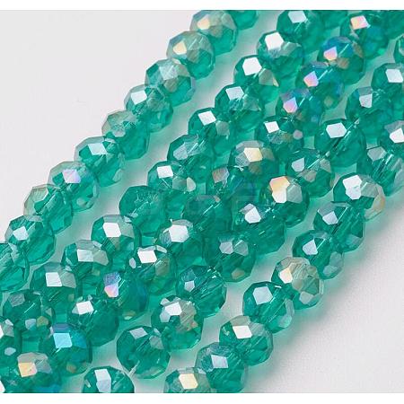 Electroplate Glass Beads Strands EGLA-F124-FR-B09-1