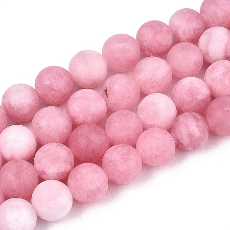 Natural White Jade Bead Strands G-R297-8mm-31-1