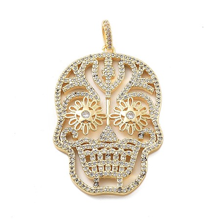 Brass Micro Pave Cubic Zirconia Pendants KK-L209-102G-01-1