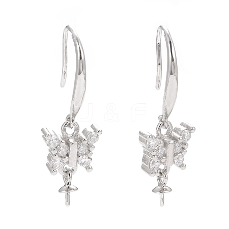 Rhodium Plated 925 Sterling Silver Earring Hooks STER-D035-33P-1