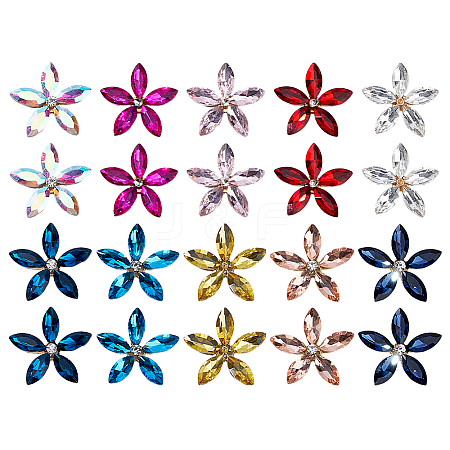 20Pcs 10 Styles Golden Tone Alloy Cabochons FIND-FH0016-88-1