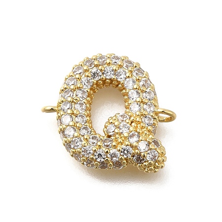 Brass Micro Pave Cubic Zirconia Links KK-I717-04Q-1