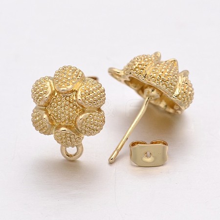 Alloy Flower Stud Earring Findings PALLOY-O053-33-1