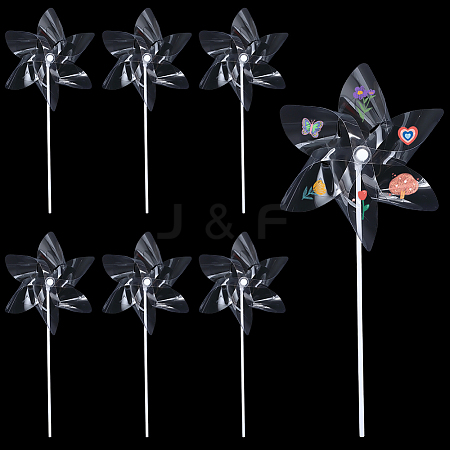 6Pcs DIY Craft PET Windmill DIY-CP0013-48B-1